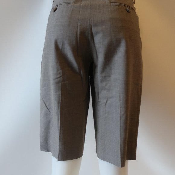 WOMENS THEORY TAUPE FLAT FRONT WOOL BLEND SHORTS 10 * - Picture 10 of 12
